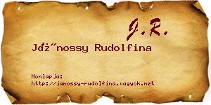 Jánossy Rudolfina névjegykártya